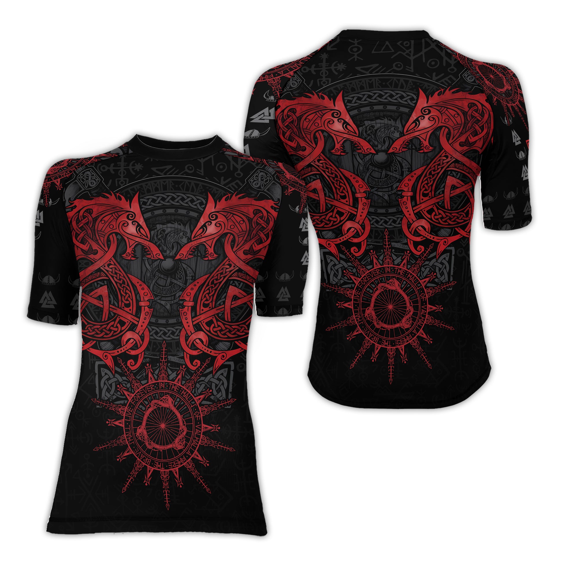 Viking Red Dragon Women's Short Sleeve Rash Guard