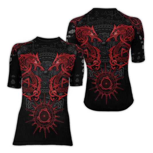 Viking Red Dragon Women's Short Sleeve Rash Guard