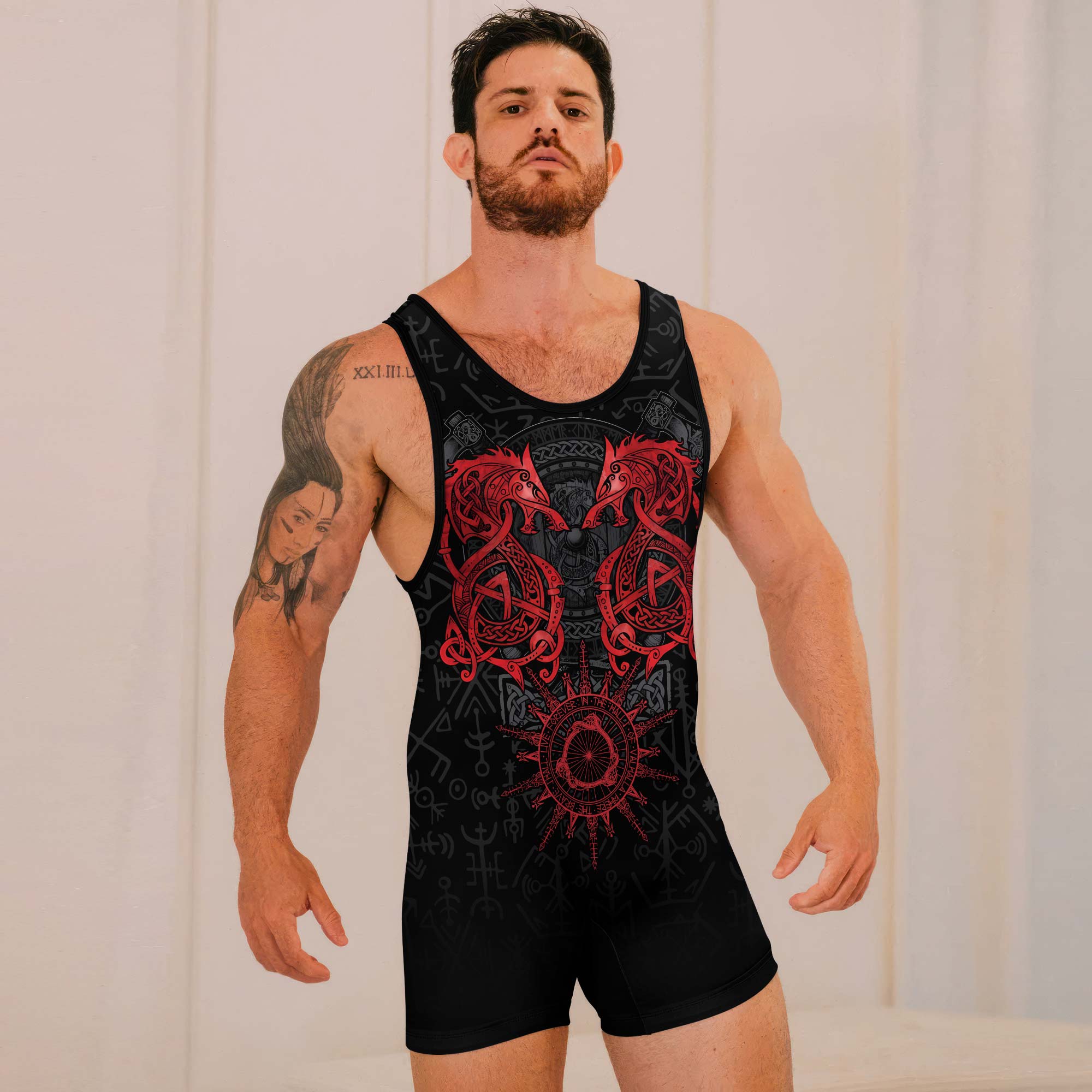 Viking Red Dragon Wrestling Singlets