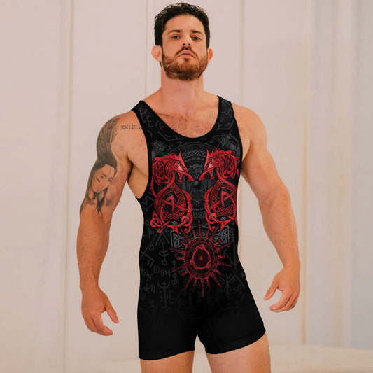 Viking Red Dragon Wrestling Singlets