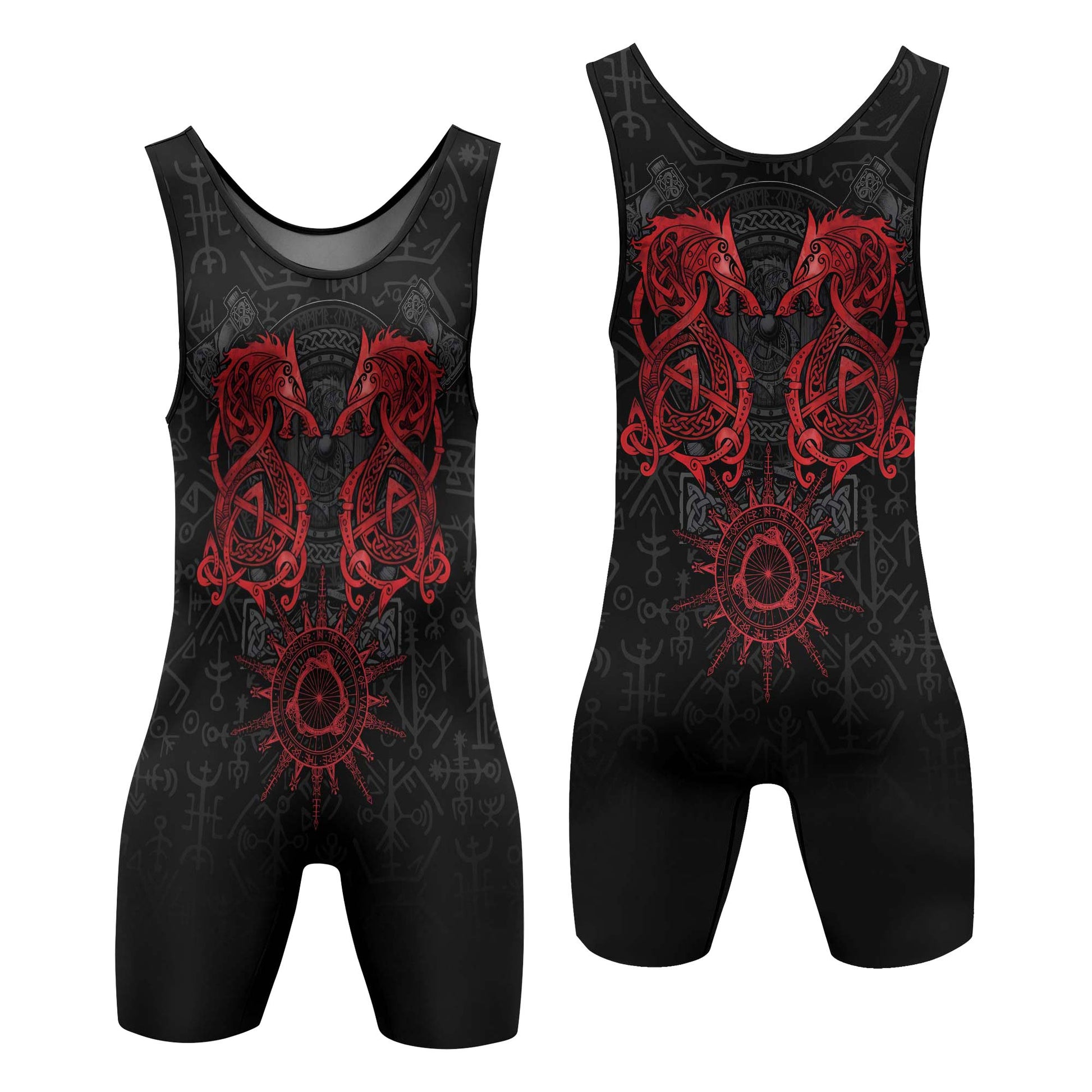 Viking Red Dragon Wrestling Singlets