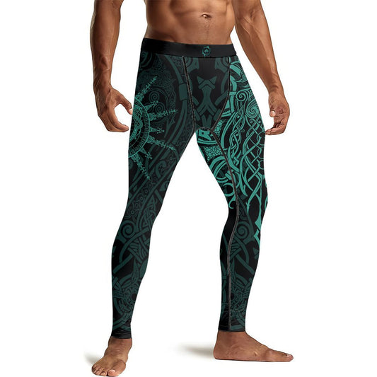 Viking Rune Celtic Men's Compression Leggings - BattleFitGear