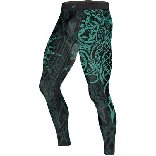 Viking Rune Celtic Men's Compression Leggings - BattleFitGear