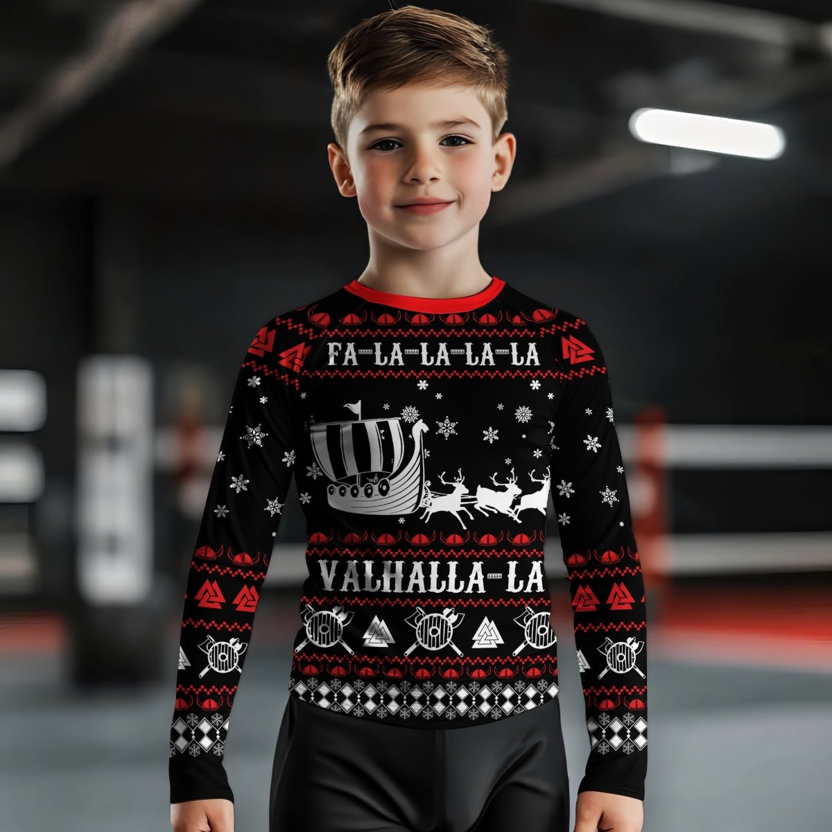 Viking Santa's Sleigh Kids Rash Guard - BattleFitGear