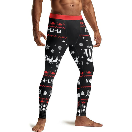 Viking Santa's Sleigh Men's Compression Leggings - BattleFitGear