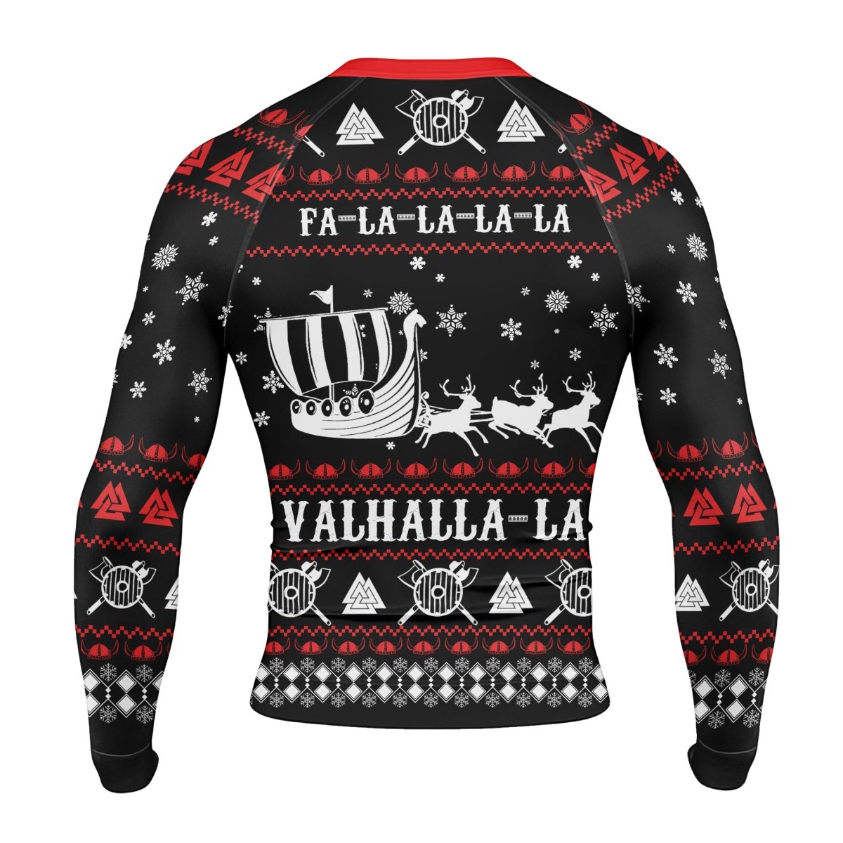 Viking Santa's Sleigh Men's Long Sleeve Rash Guard - BattleFitGear