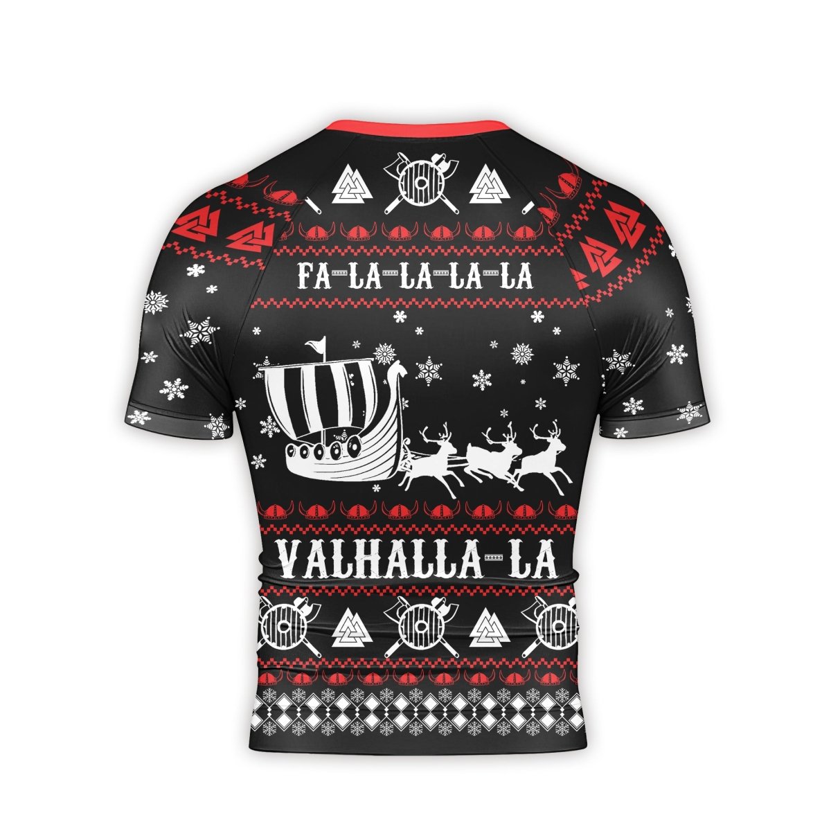 Viking Santa's Sleigh Men's Short Sleeve Rash Guard - BattleFitGear