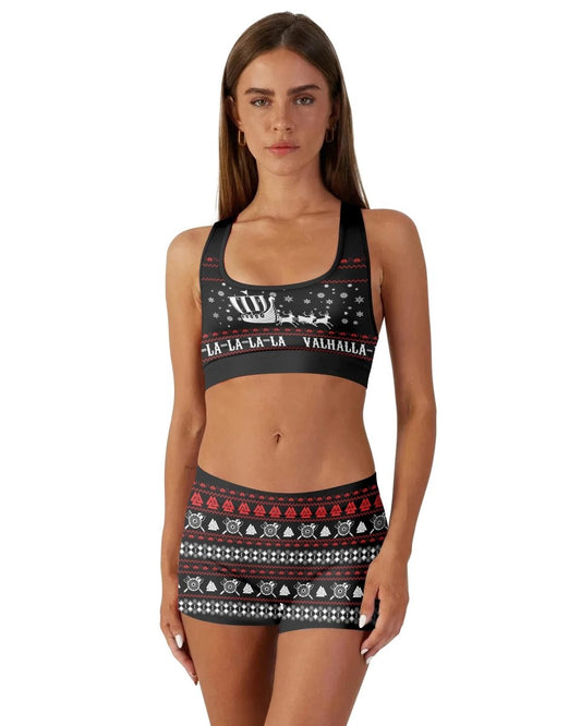 Viking Santa's Sleigh Women's Padded Sports Bra - BattleFitGear