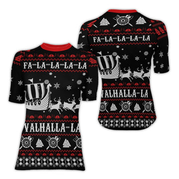 Viking Santa's Sleigh Women's Short Sleeve Rash Guard - BattleFitGear