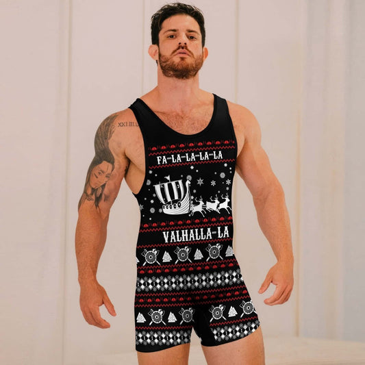 Viking Santa's Sleigh Wrestling Singlets - BattleFitGear