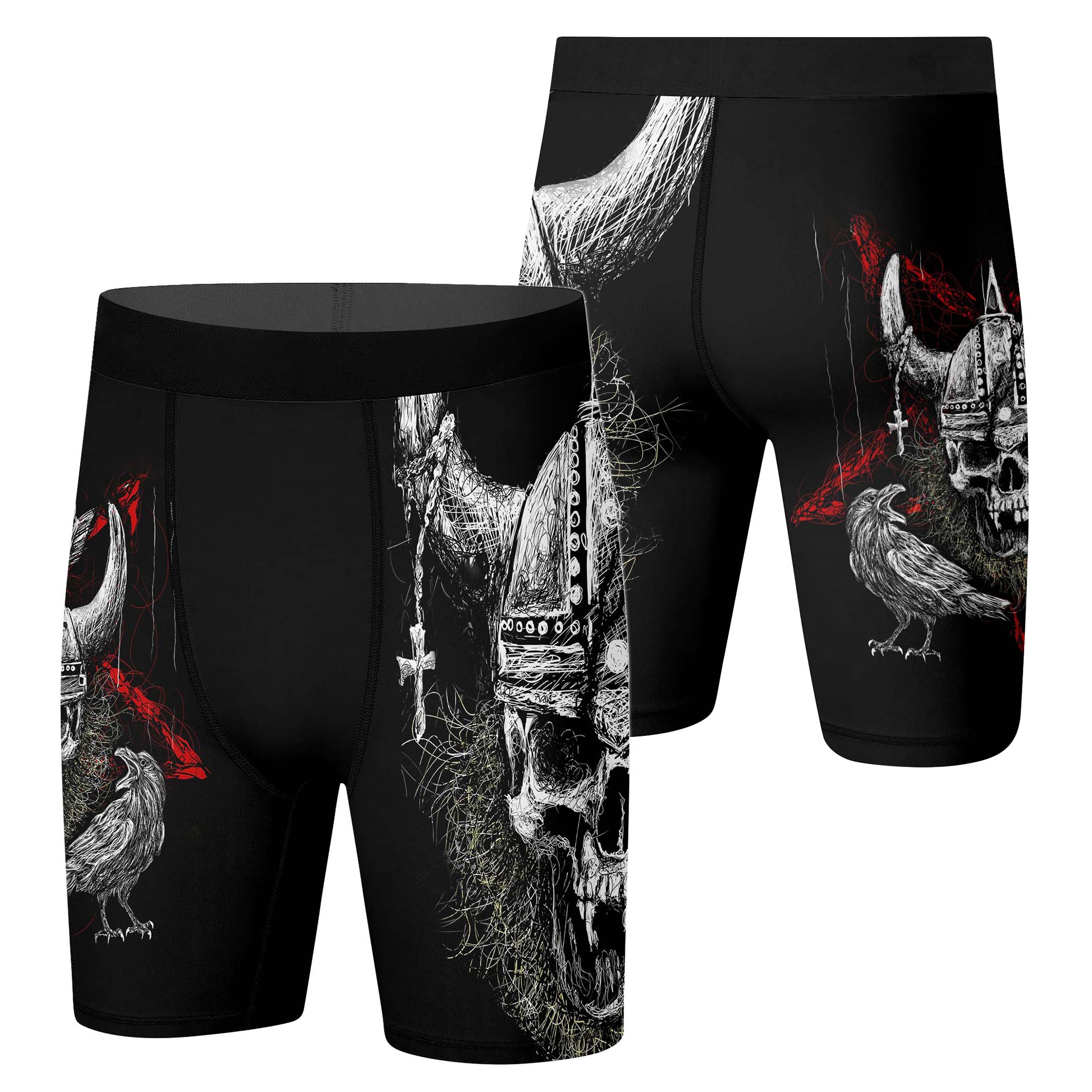 Viking Skull Compression Shorts