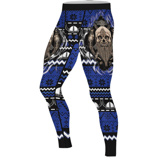 Viking Skull Inside Men's Compression Leggings
