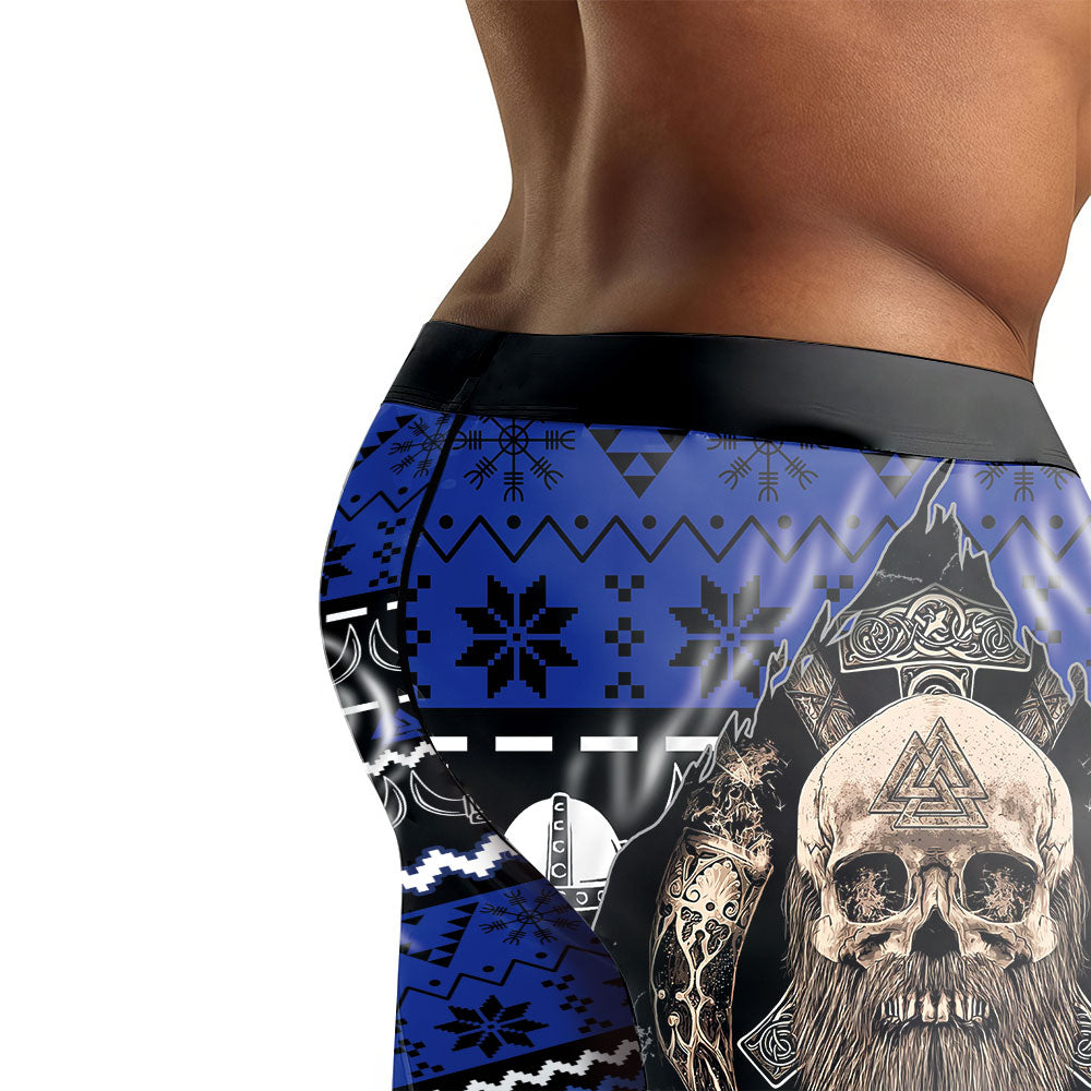 Viking Skull Inside Men's Compression Leggings