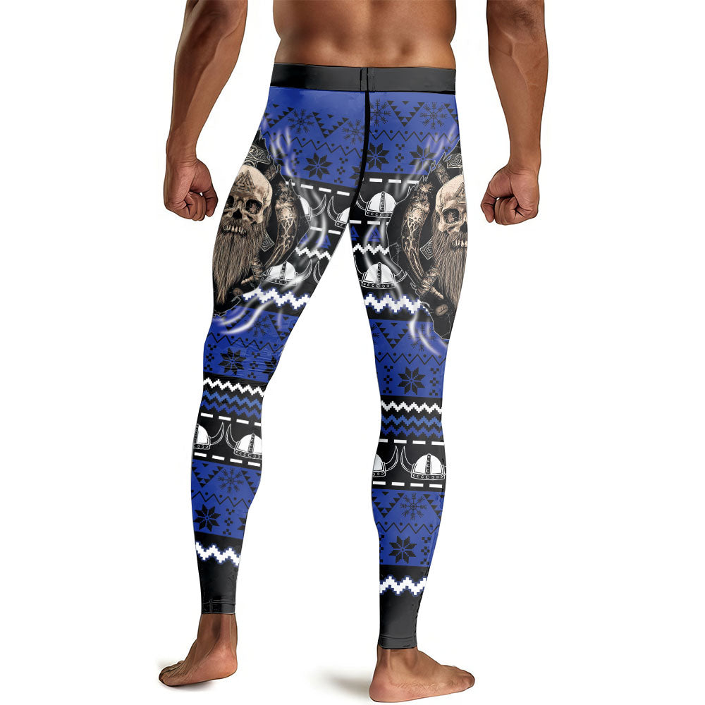 Viking Skull Inside Men's Compression Leggings