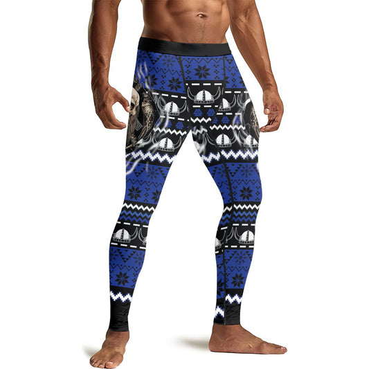 Viking Skull Inside Men's Compression Leggings
