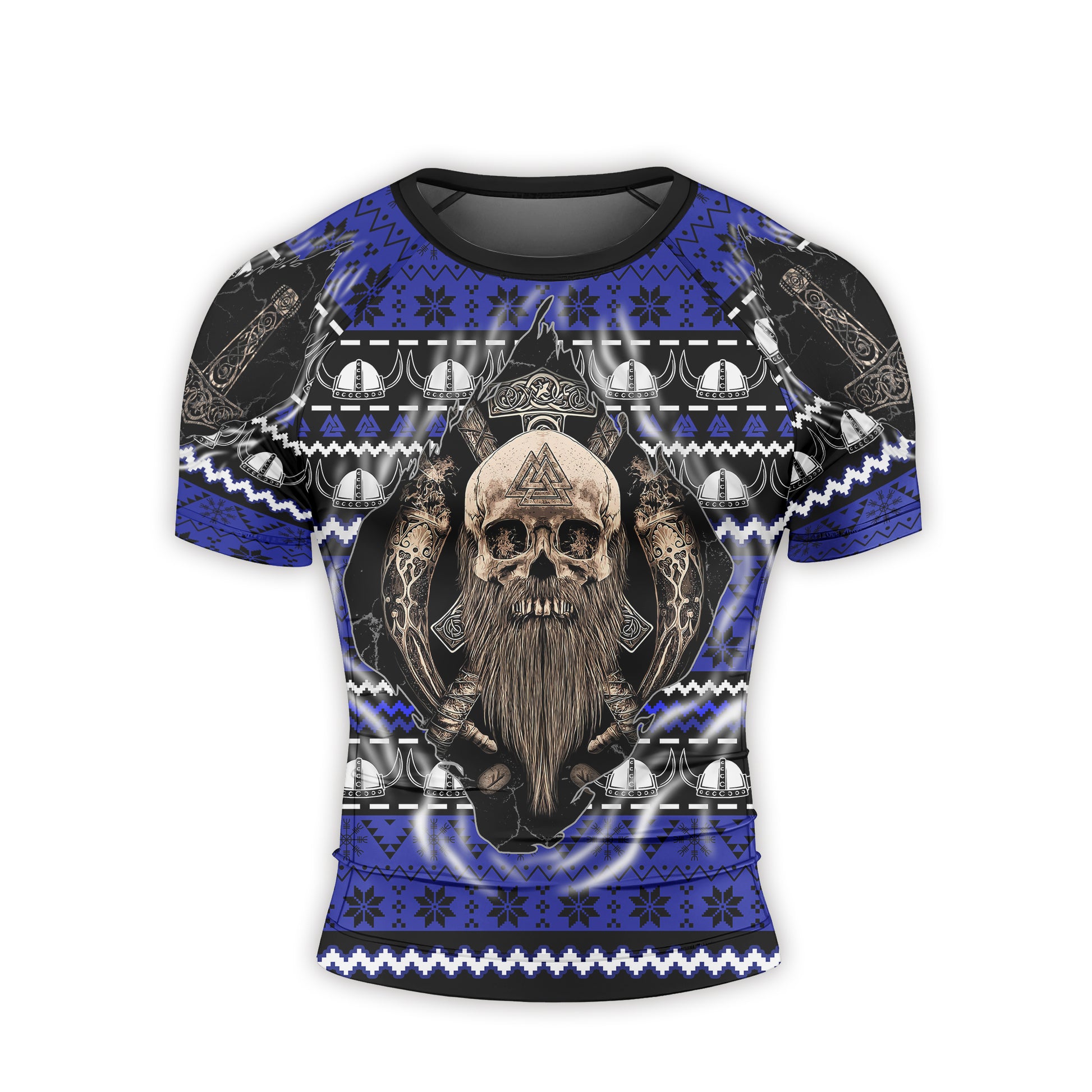 Viking Skull Inside Men's Short Sleeve Rash Guard