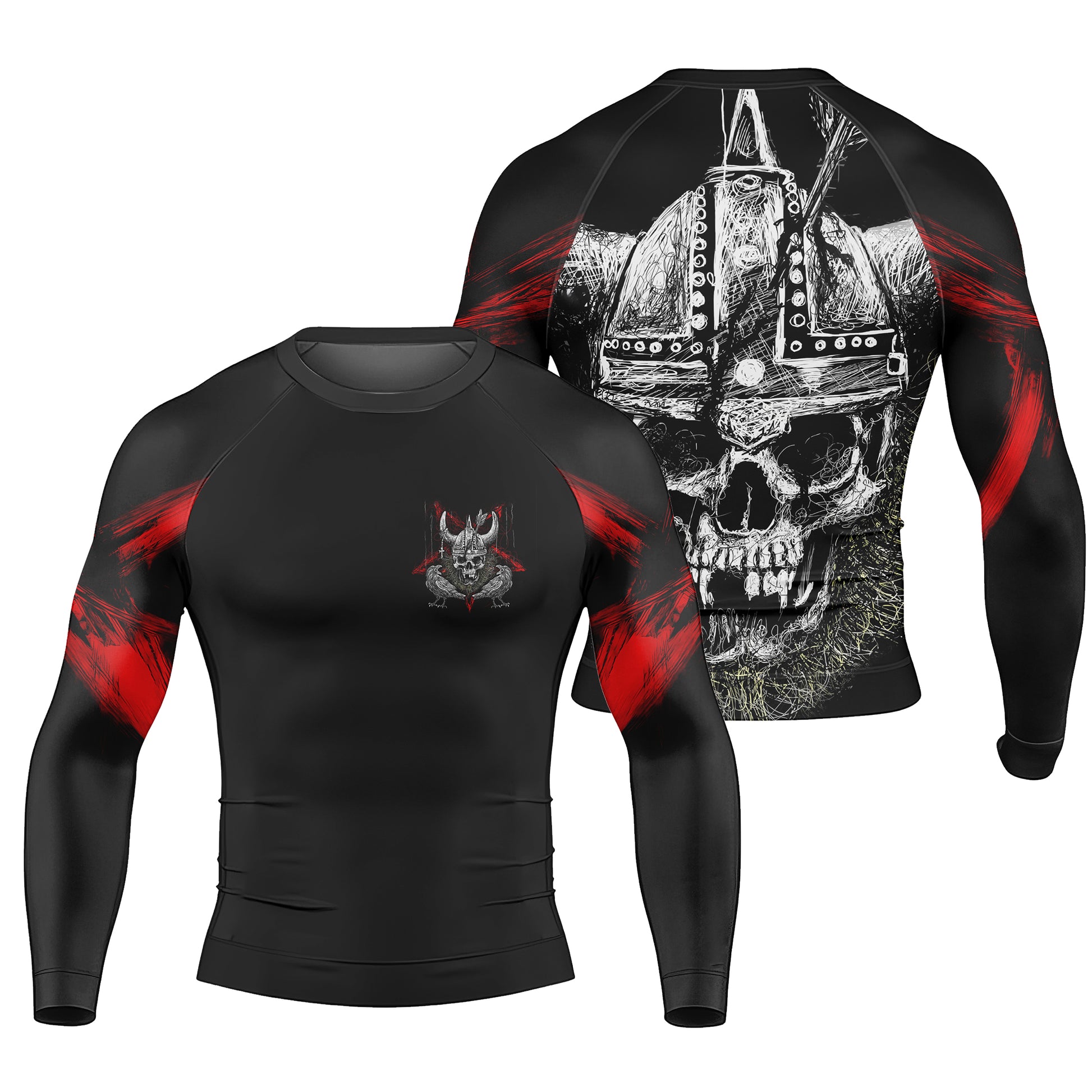 Viking Skull Men's Long Sleeve Rash Guard