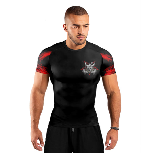 Viking Skull Men's Short Sleeve Rash Guard