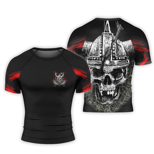 Viking Skull Men's Short Sleeve Rash Guard