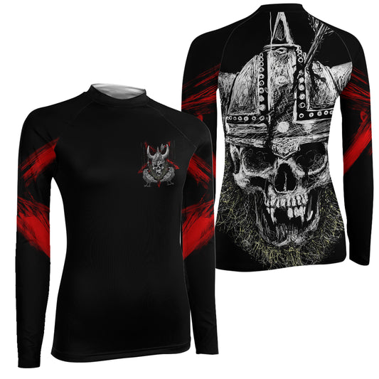 Viking Skull Women's Long Sleeve Rash Guard