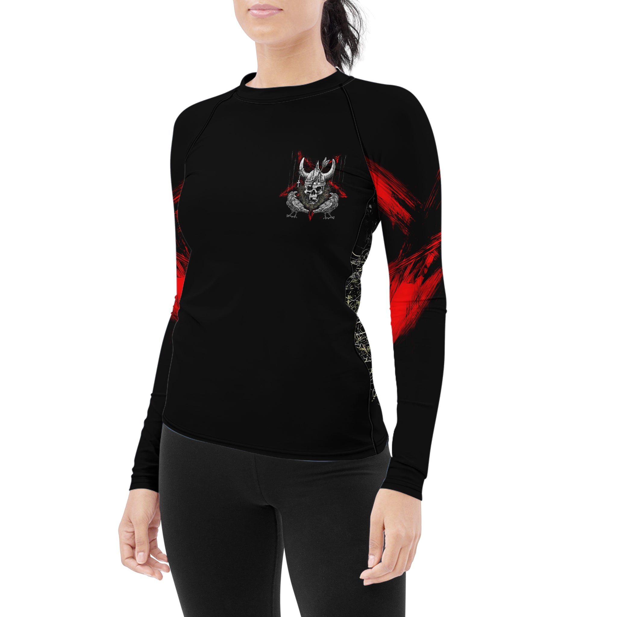 Viking Skull Women's Long Sleeve Rash Guard
