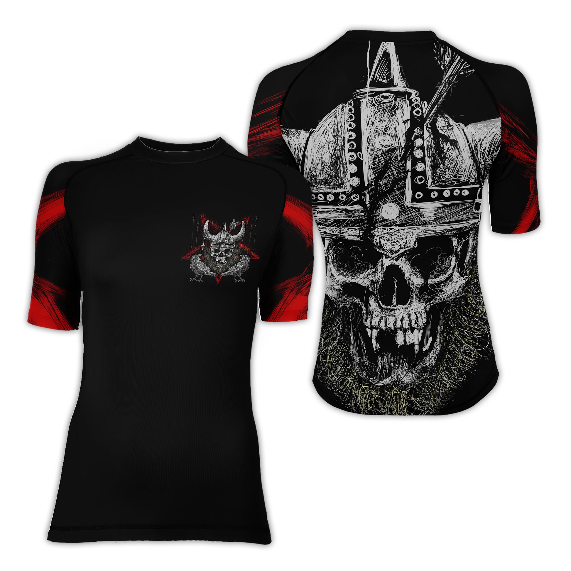 Viking Skull Women's Short Sleeve Rash Guard