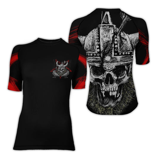 Viking Skull Women's Short Sleeve Rash Guard