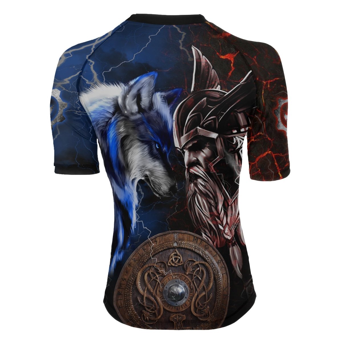 Viking Versus Wolf Women's Short Sleeve Rash Guard - BattleFitGear