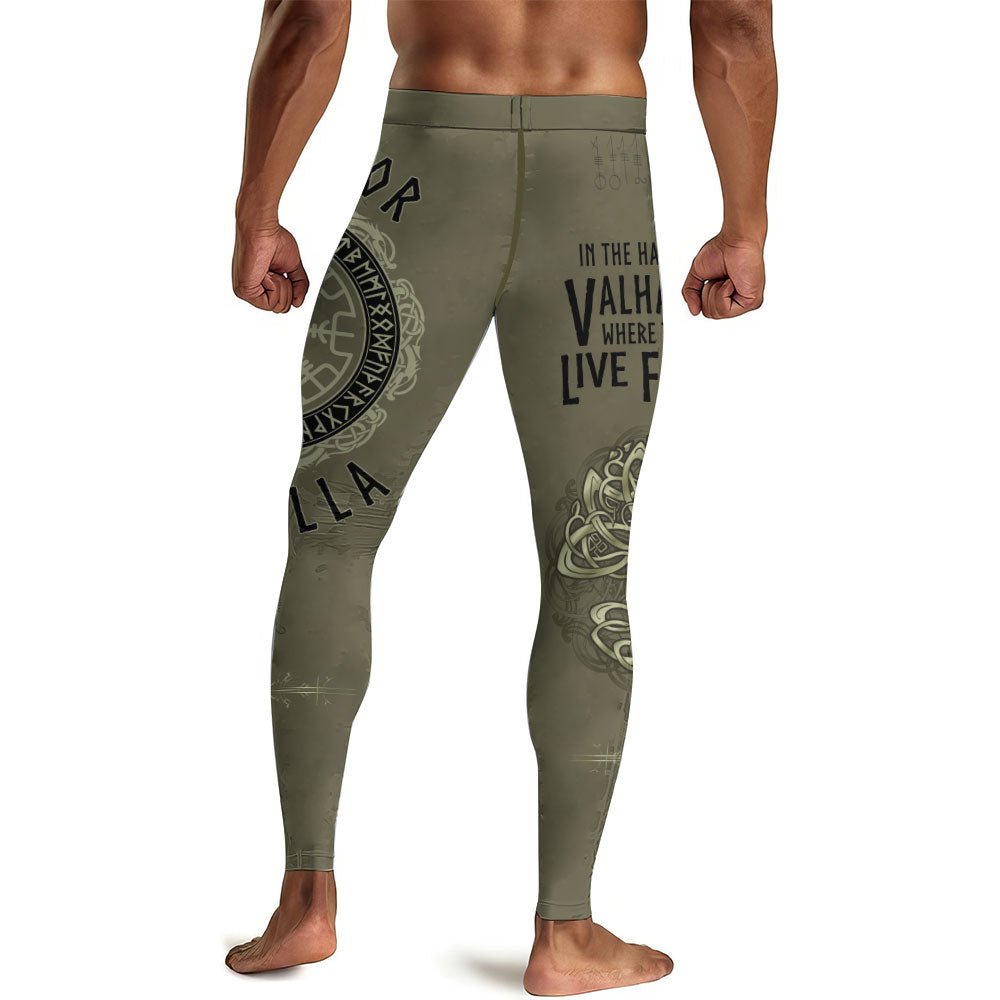 Viking Victory or Valhalla Men's Compression Leggings - BattleFitGear