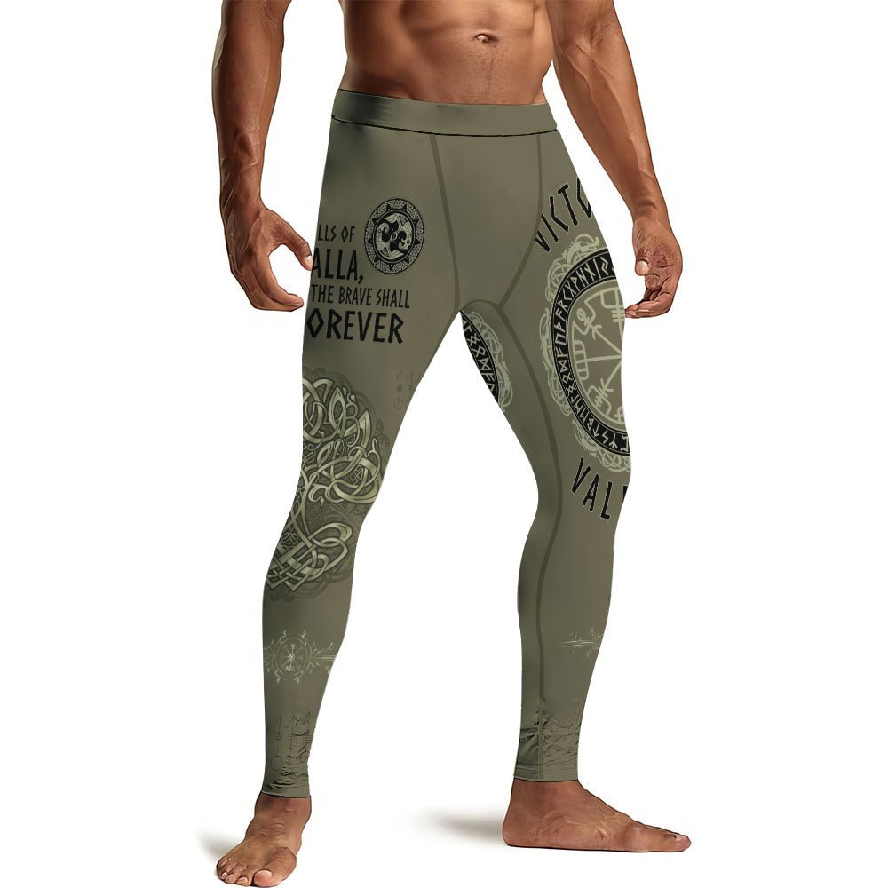 Viking Victory or Valhalla Men's Compression Leggings - BattleFitGear