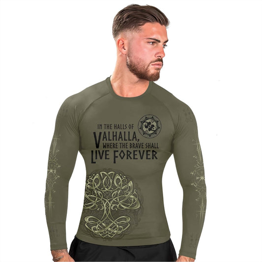 Viking Victory or Valhalla Men's Long Sleeve Rash Guard - BattleFitGear