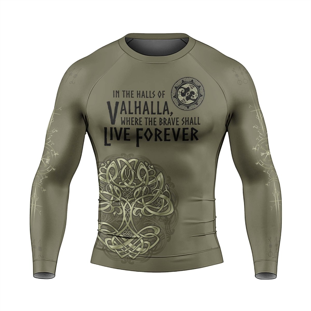 Viking Victory or Valhalla Men's Long Sleeve Rash Guard - BattleFitGear