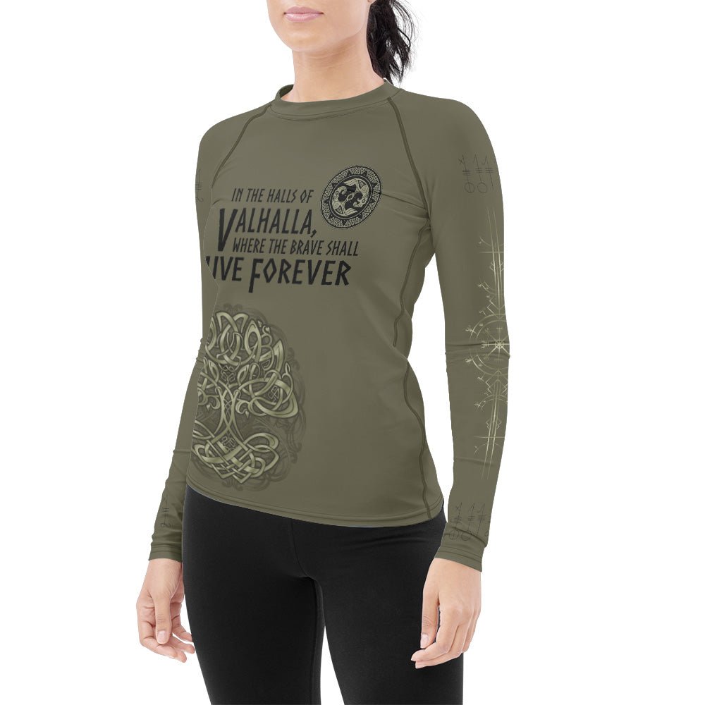 Viking Victory or Valhalla Women's Long Sleeve Rash Guard - BattleFitGear