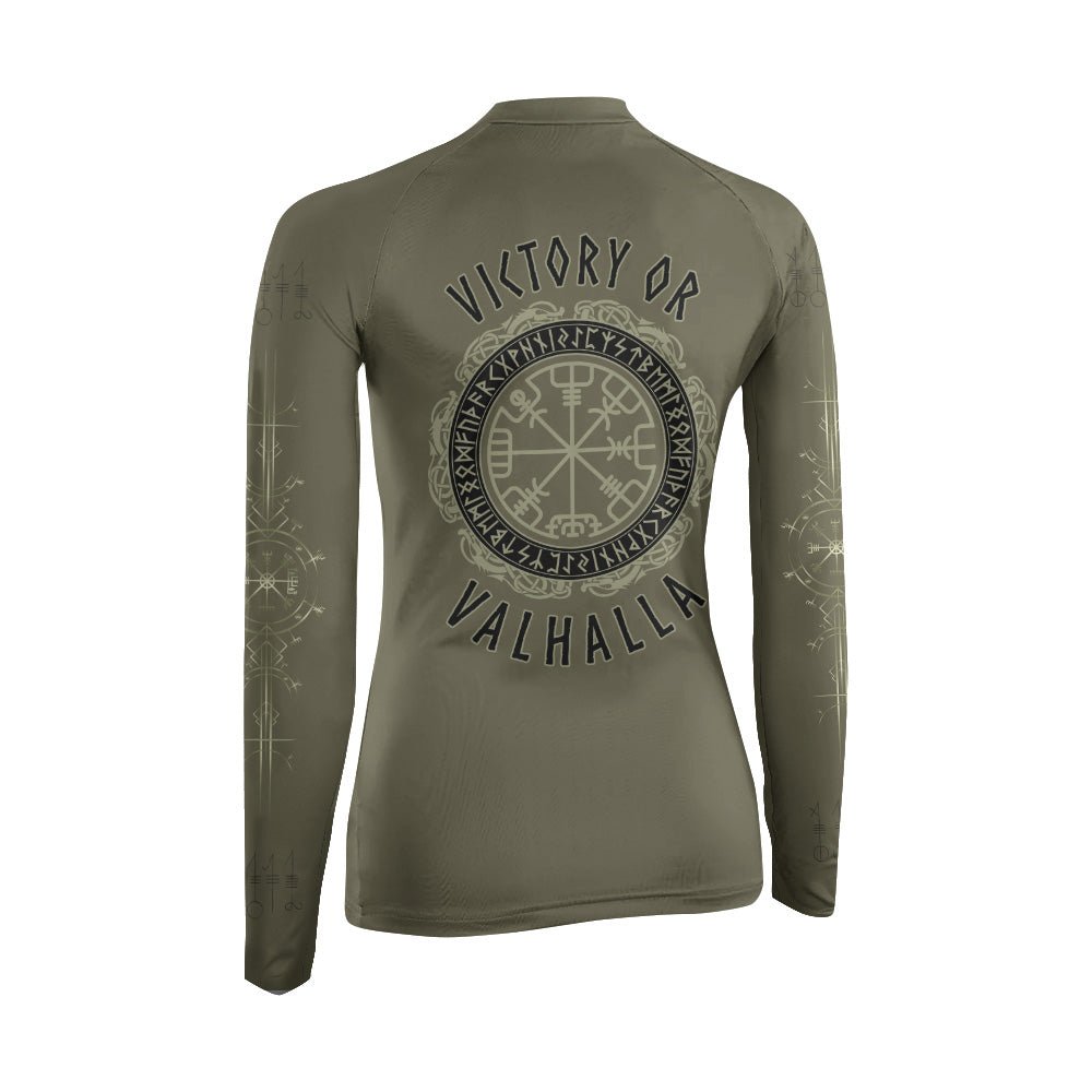 Viking Victory or Valhalla Women's Long Sleeve Rash Guard - BattleFitGear