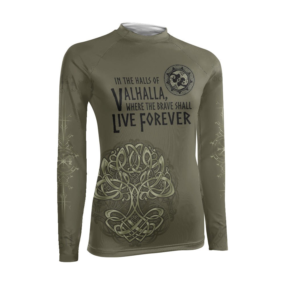 Viking Victory or Valhalla Women's Long Sleeve Rash Guard - BattleFitGear