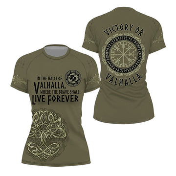 Viking Victory or Valhalla Women's Short Sleeve Rash Guard - BattleFitGear