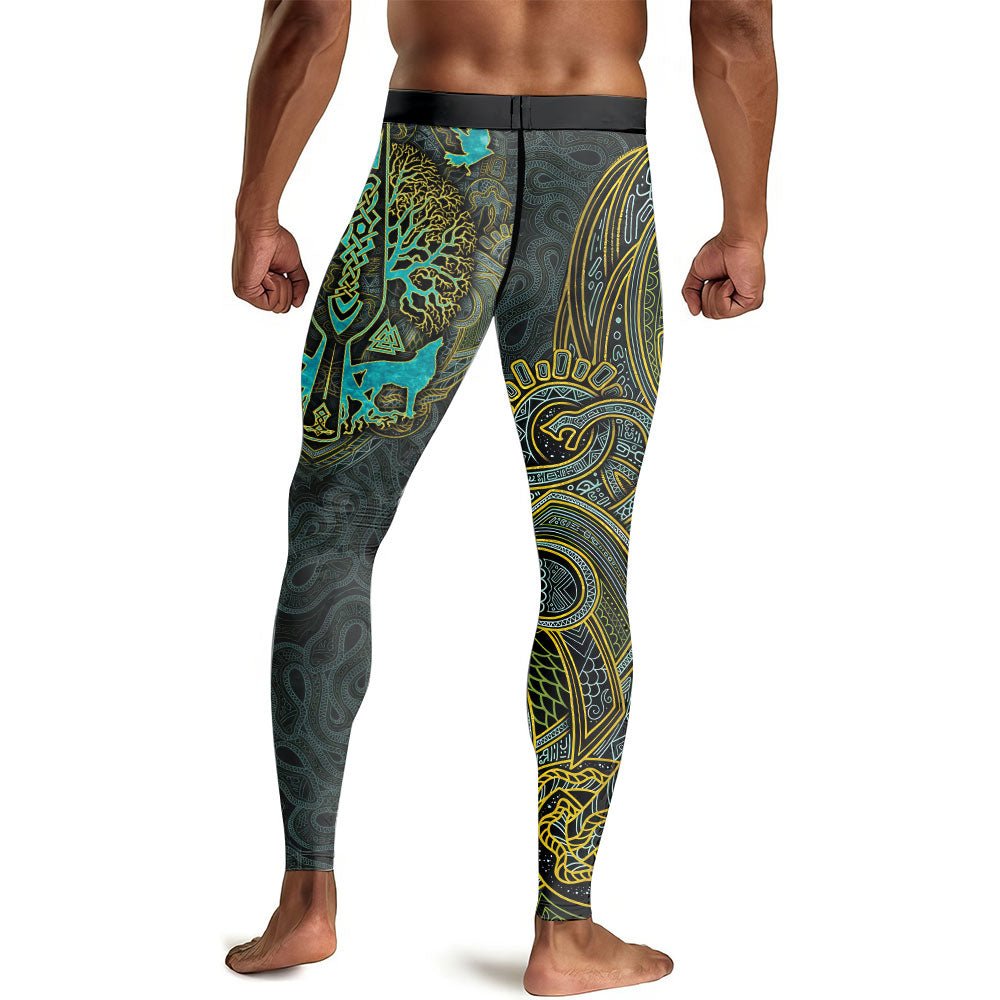 Viking Wildlife Natural Men's Compression Leggings - BattleFitGear