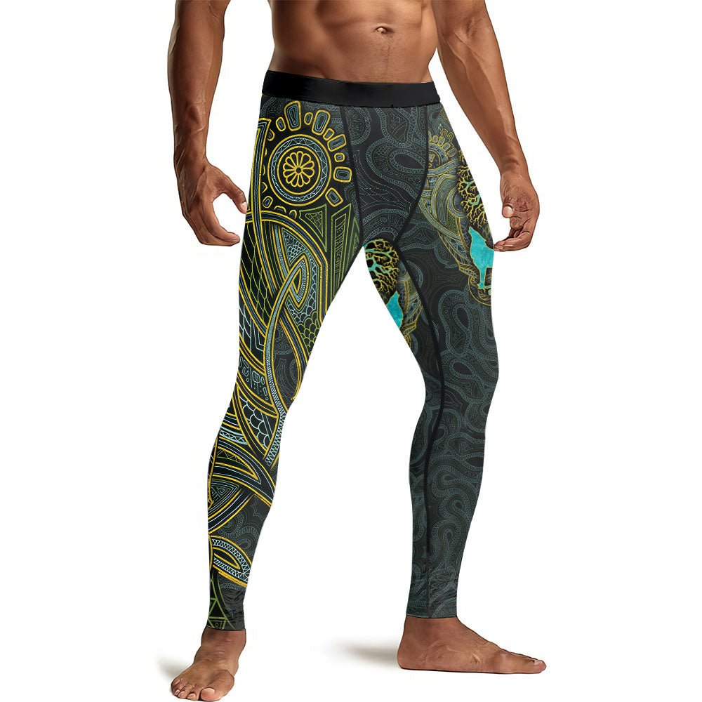 Viking Wildlife Natural Men's Compression Leggings - BattleFitGear