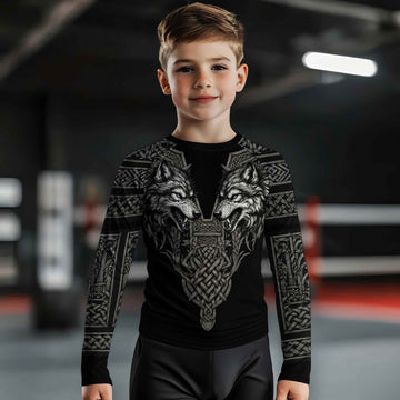 Viking Wolf Medal Kids Rash Guard