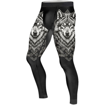 Viking Wolf Medal Men's Compression Leggings