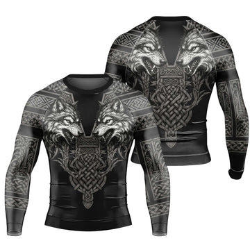 Viking Wolf Medal Men's Long Sleeve Rash Guard