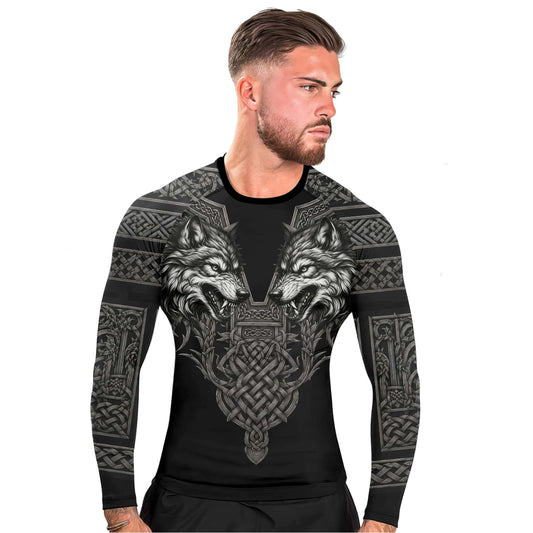 Viking Wolf Medal Men's Long Sleeve Rash Guard
