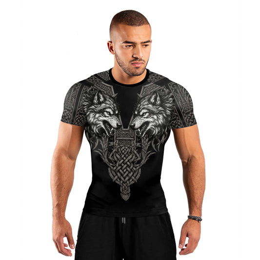 Viking Wolf Medal Men's Short Sleeve Rash Guard