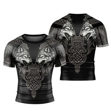Viking Wolf Medal Men's Short Sleeve Rash Guard