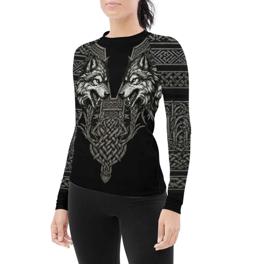 Viking Wolf Medal Women's Long Sleeve Rash Guard