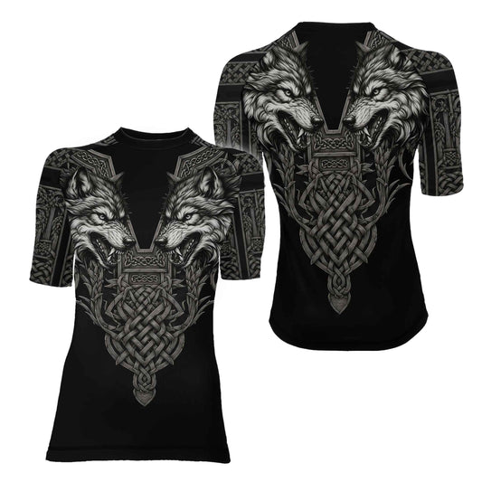 Viking Wolf Medal Women's Short Sleeve Rash Guard