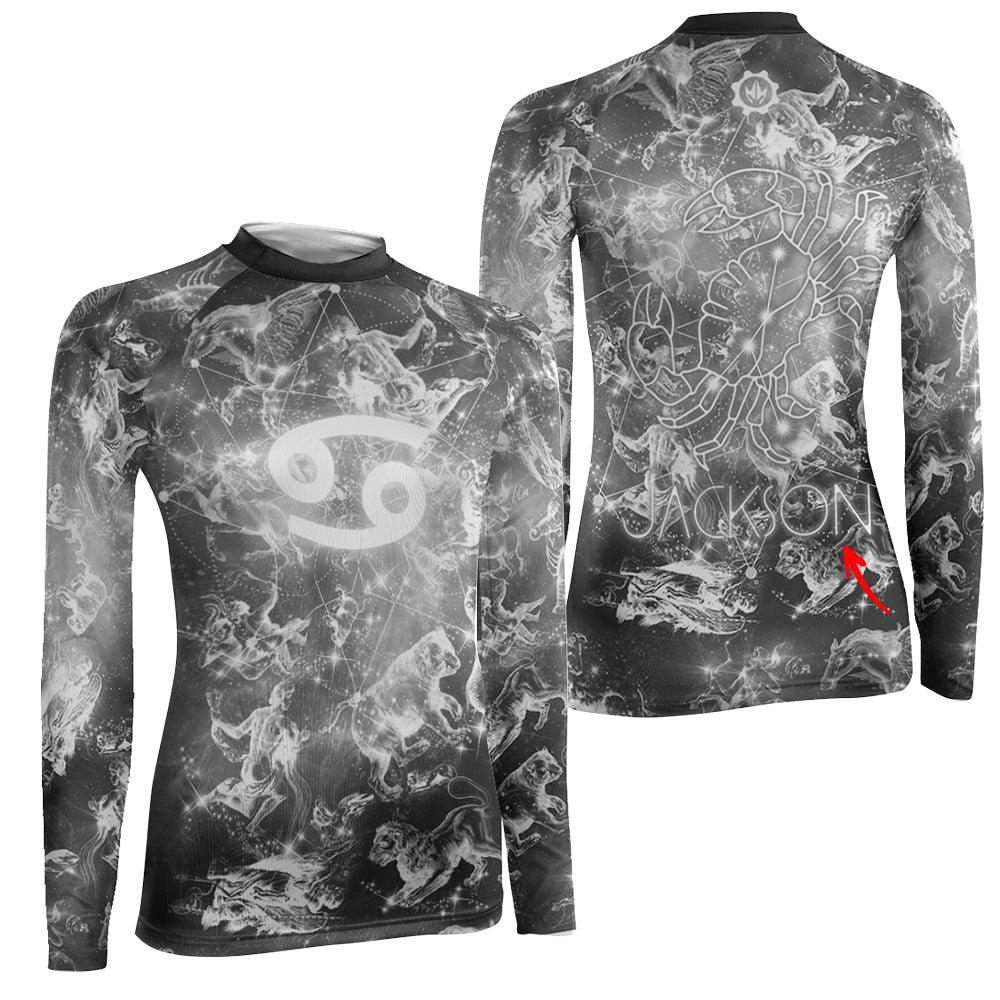 Personalized Zodiac Cancer Women's Long Sleeve Rash Guard