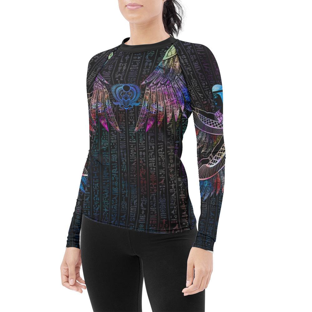 Goddess Of Motherly Love Aset Women's Long Sleeve Rash Guard