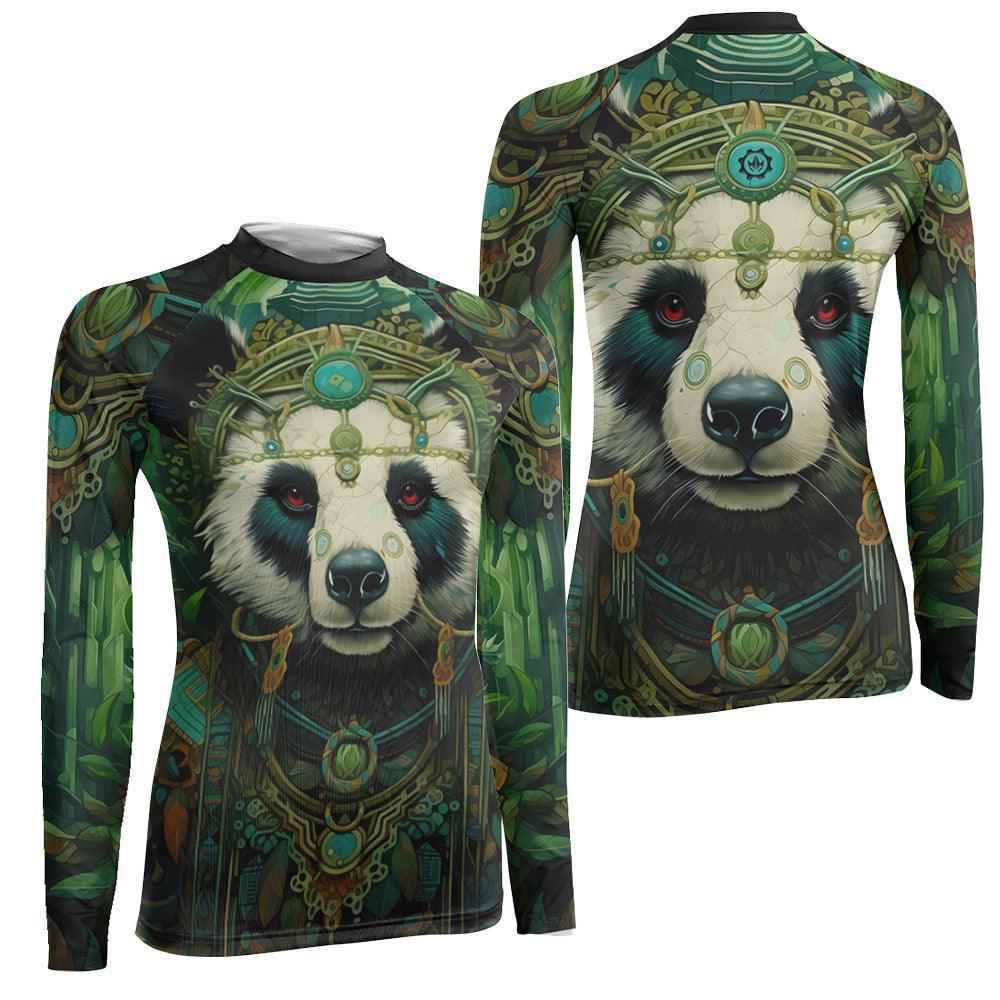 Native Panda Women's Long Sleeve Rash Guard | Panda Compression Shirt