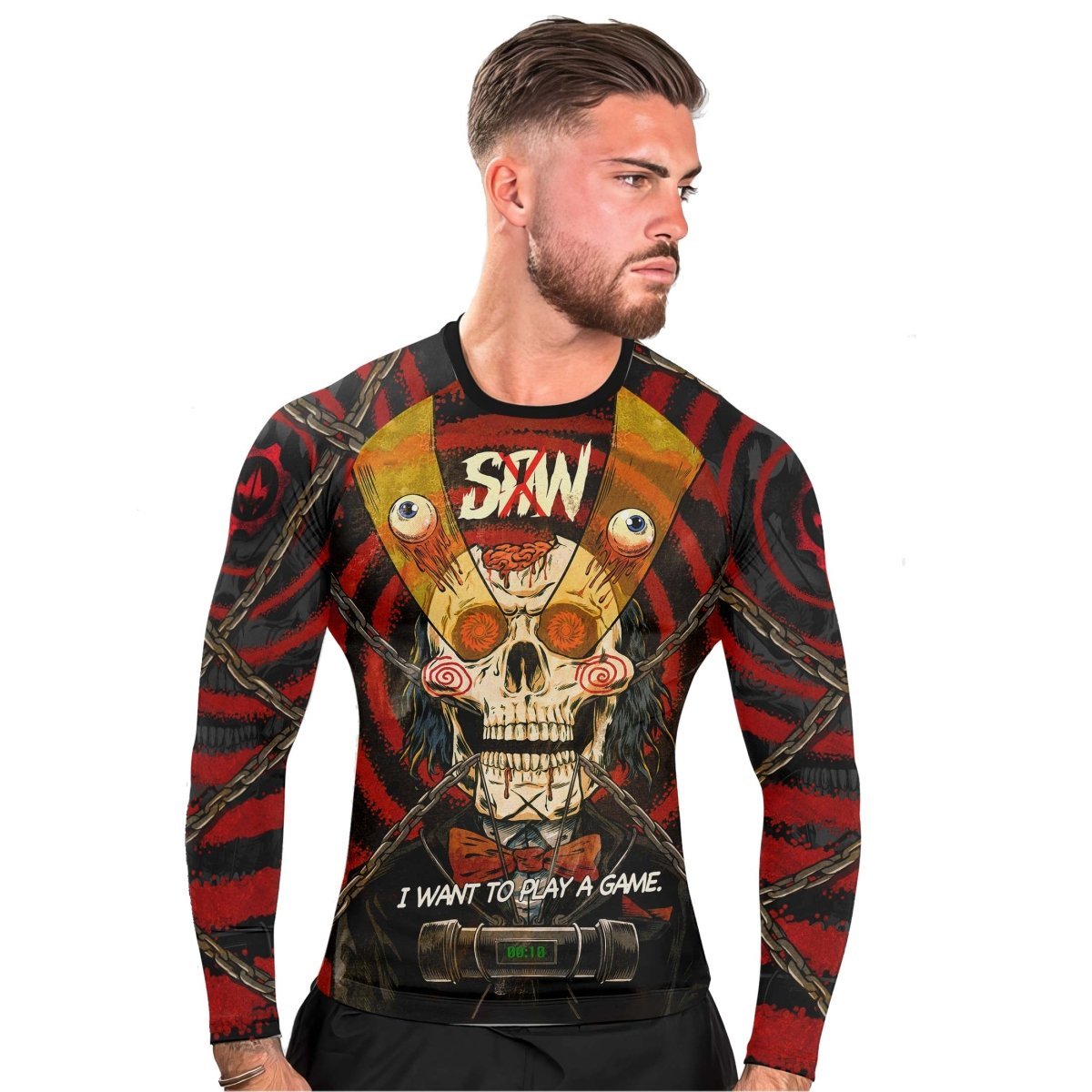 Wanna Play A Jigsaw Game Men's Long Sleeve Rash Guard - BattleFitGear